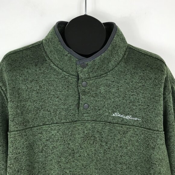 Eddie Bauer Radiator Fleece Snap Mock Pullover Men's XL Green Winter Outdoor - Picture 3 of 13